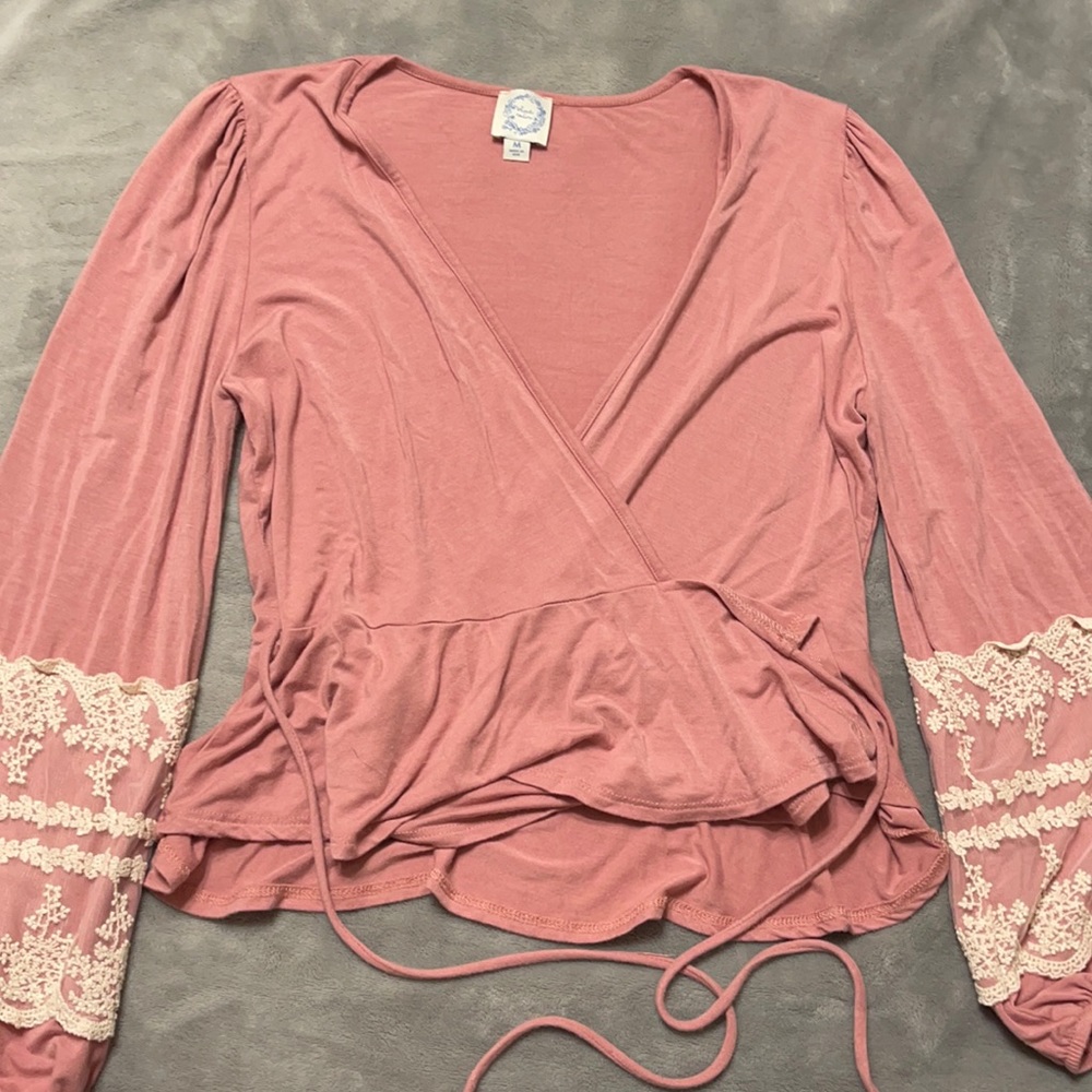 Pink Long Sleeve Blouse
